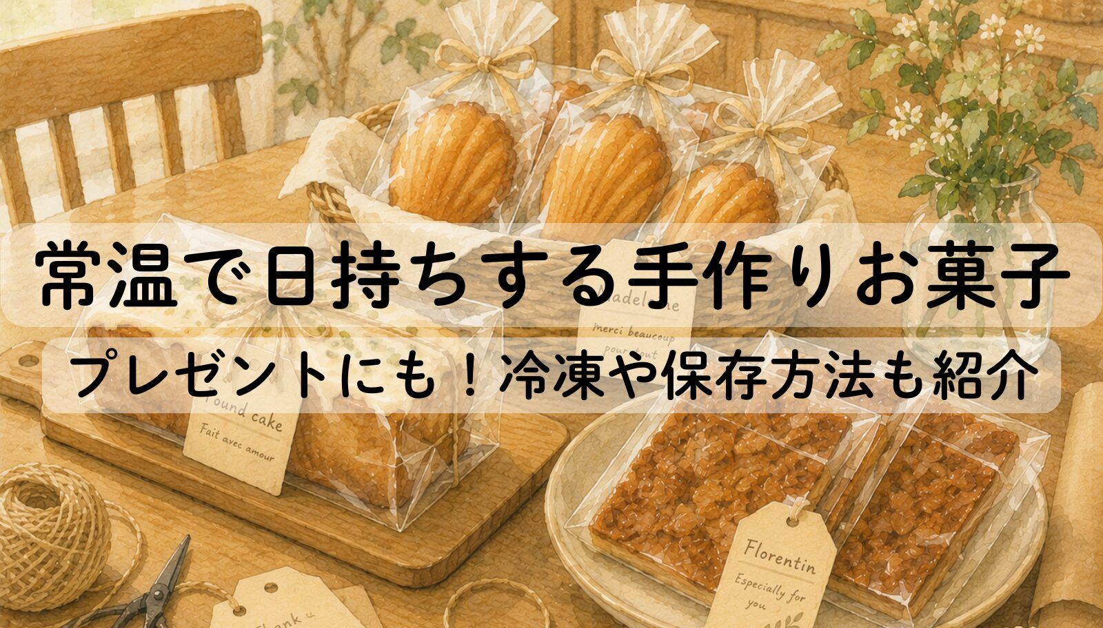 常温で日持ちする手作りお菓子