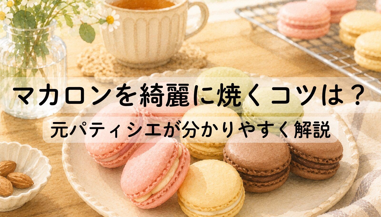 マカロンを綺麗に焼くコツは？